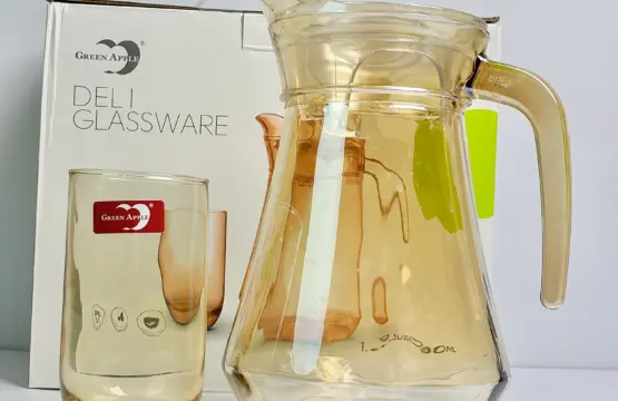 7 Piece Crystal Clear Glass Water Set - Image 4