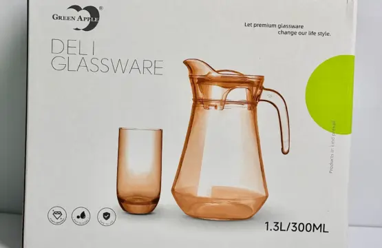 7 Piece Crystal Clear Glass Water Set - Image 7