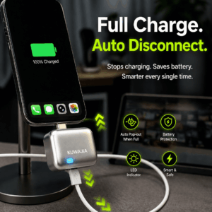 Kuwajia Auto Retract Charger | Fast Charging & Auto Eject Cable.